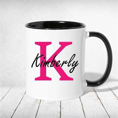 Monogram Mugs Initials Personalized Name With Initial Mugs Etsy
