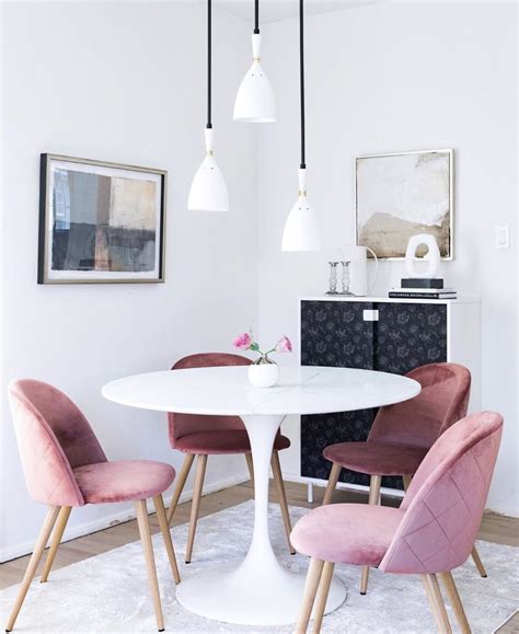 Mid Century Modern Dining Room Pink Dining Rooms Pink Dining Chairs