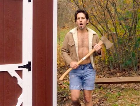 Here Is A  Of Paul Rudd Shirtless With A Soulpatch Axe And Jorts