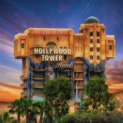 Disneyland The Hollywood Tower Hotel Sq Format Photograph By Thomas