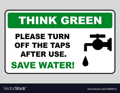 Save Water Sign Royalty Free Vector Image Vectorstock