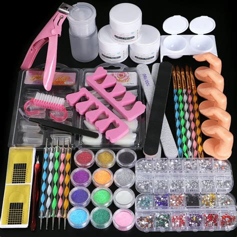 Cooserry Acrylic Nail Kit With 12 Shiny Glitter For Beginner