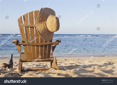 Beach Chair Adirondack Chair Beach Scene Stock Photo Edit Now 96144326
