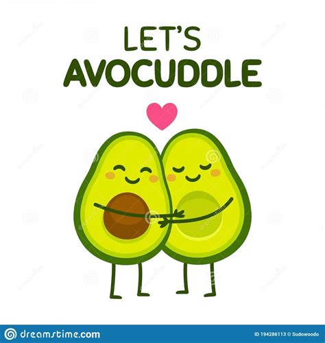 Lets Avocuddle Cute Avocado Couple