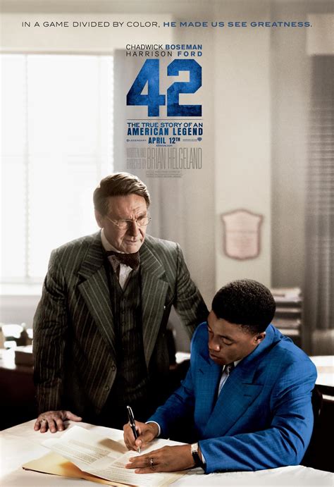 Here's a second, longer trailer for warner bros and legendary pictures' jackie robinson biopic 42 that opens april 12. 42 Movie Posters (8)