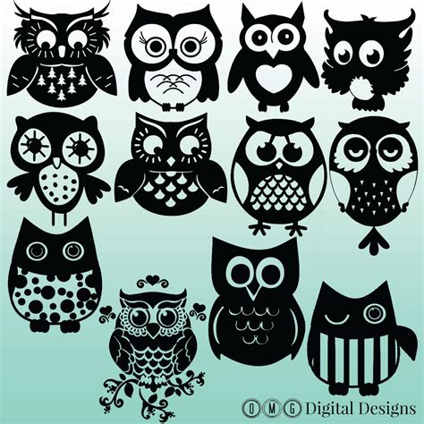 12 Owl Silhouette Images Digital Clipart Images Clipart
