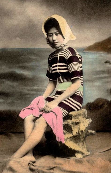 Colorized Photos Of Japanese Bathing Beauties In The Early Th Century Vintage Everyday