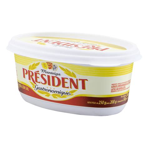 Manteiga Extra Sem Sal President Gastronomique Pote 200g Pão De Açúcar