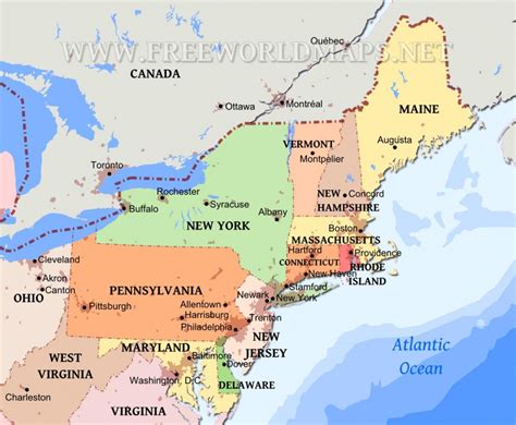 Printable Map Of Northeast States Printable Maps