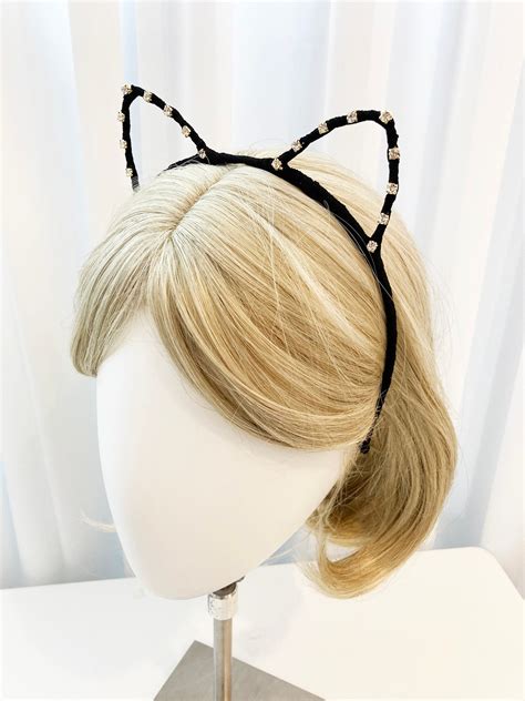 Cat Ear Crystal Decorated Luxury Headband For Parties Quality Etsy