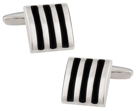 Black Striped Cufflinks Black Cufflinks Cufflinks By Colour