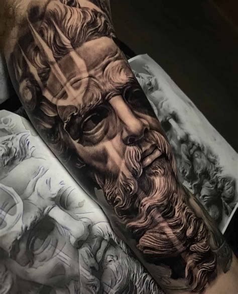 Poseidon Tattoo Lion Tattoo Sleeves Men Tattoos Arm Sleeve Tattoo