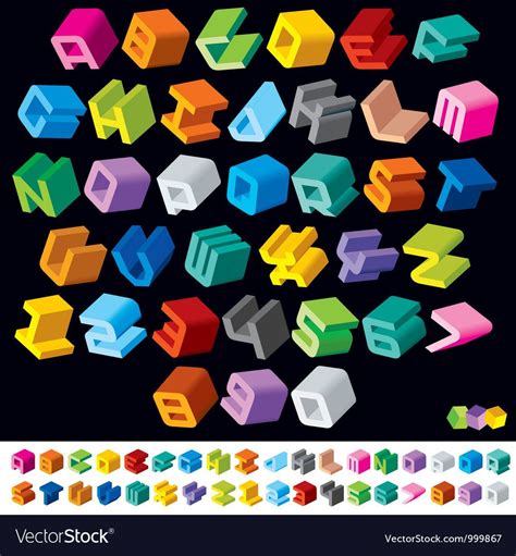 3d Isometric Alphabet Royalty Free Vector Image Ad Royalty