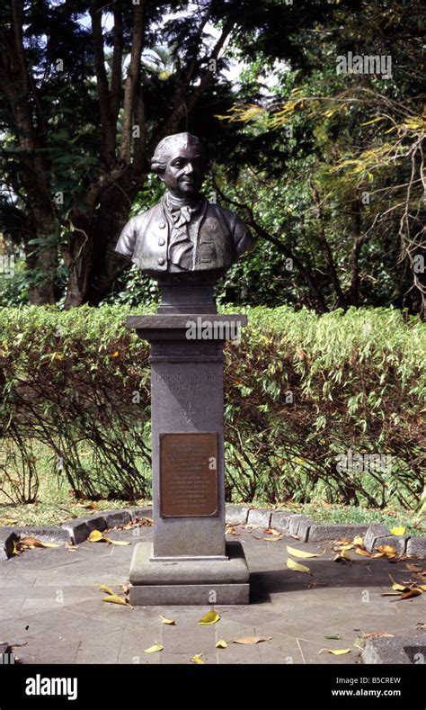 A Bust Sculpture Of Pierre Poivre 1719 1786 In The Royal Botanic Gardens At Pamplemousses