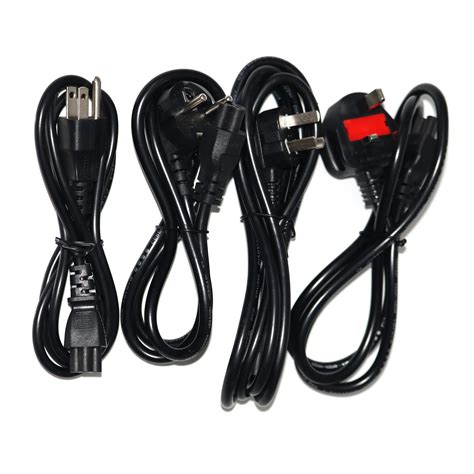 1m 3 Prong Eu Uk Us Plug Laptop Pc Ac Power Cord Cable For Toshiba Hp