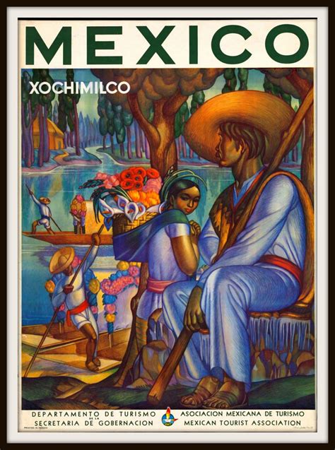 Mexico Travel Poster Advertisement Mexico Xochimilco
