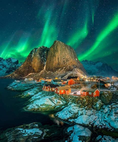 Hamnoy Norway Northern Lights Cool Places To Visit Lofoten