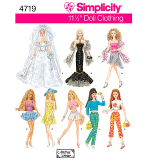 Simplicity Pattern 4719os One Size Simplicity Crafts Barbie Clothes