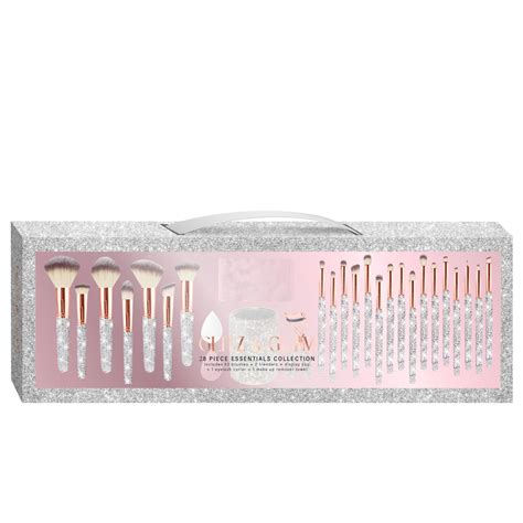 Glitz And Glam Silver 28pc Essentials Collection Brush Set Lifestyle