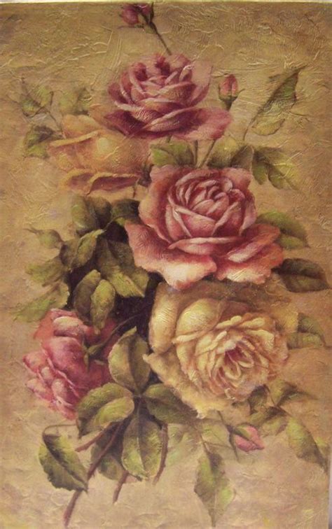 Antique Rose Painting Watercolor Flower Art Rose Painting Floral