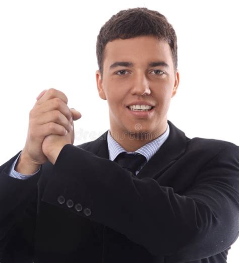 Confident Businessman Making A Welcoming Gesture Stock Photo Image Of
