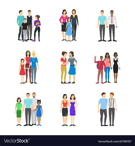 Cartoon Characters Different Homosexual Couples Vector Image