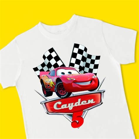 Cars Lightning Mcqueen Birthday Shirt Personalized T Shirt Etsy