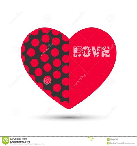 Abstract Red Heart Love Valentine Day Icon Logo On White ...