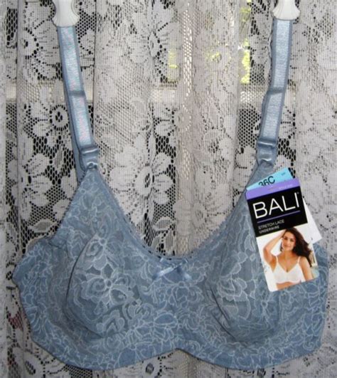 Bali Smooth N Lace Uw Bra 36c Bluewhite Stretch Lace 3432 New For Sale Online