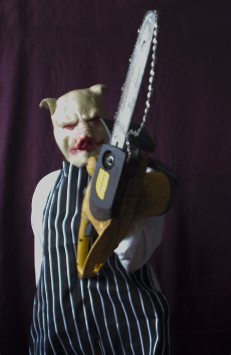Horror Pig Evil Butcher Latex Mask Scary Halloween Fancy Dress Costume
