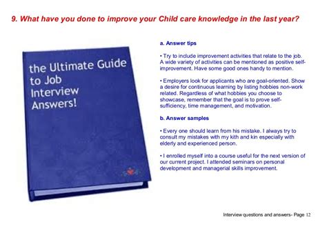 Top 9 Child Care Interview Questions Answers