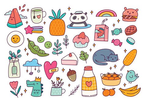 Set Of Cute Doodle Vector Illustration Graphic By Big Barn Doodles