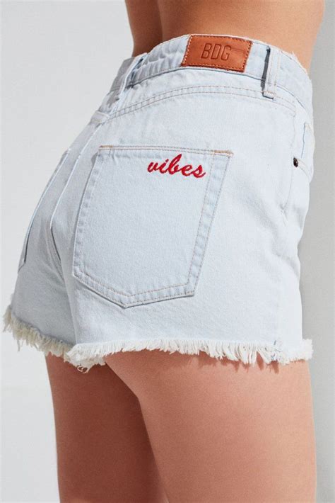 Bdg Rainbow Embroidered Denim Shorts Painted Shorts Painted Jeans