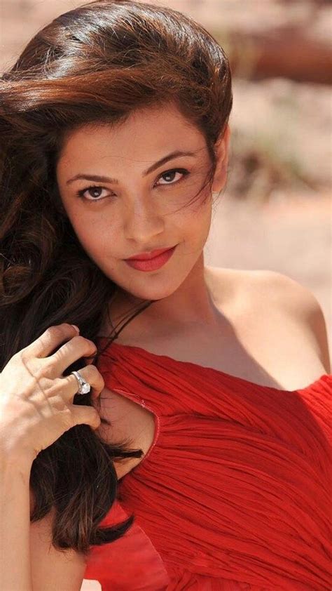 Kajal Agarwal In Red Dress In 540x960 Resolution Most Beautiful