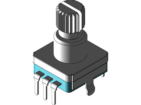 Rotary Encoder With Push Button 3d Cad Model Library Grabcad