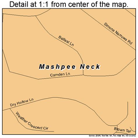 Mashpee Neck Massachusetts Street Map 2539152