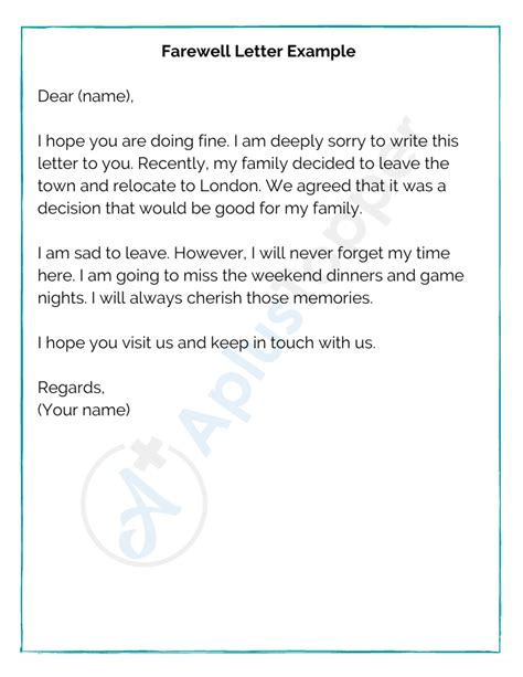 12 Sample Farewell Letters Format Examples And How To Write A
