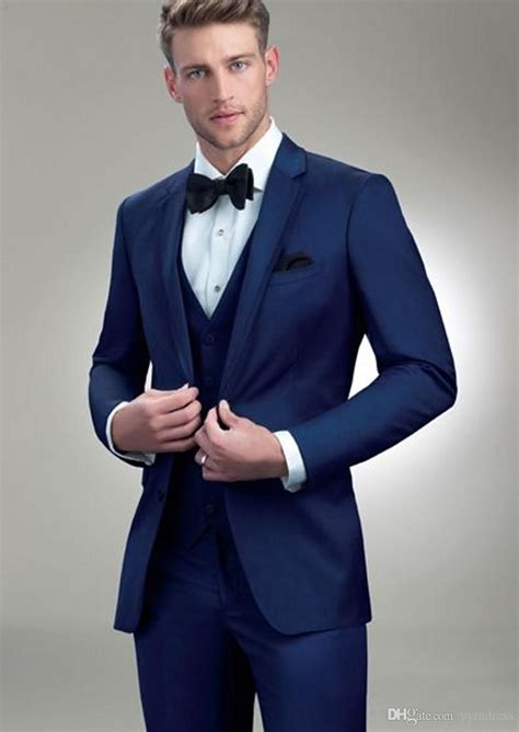 wedding tuxedos two button groom suit set groomsman suit blue wedding party suit jacket pants