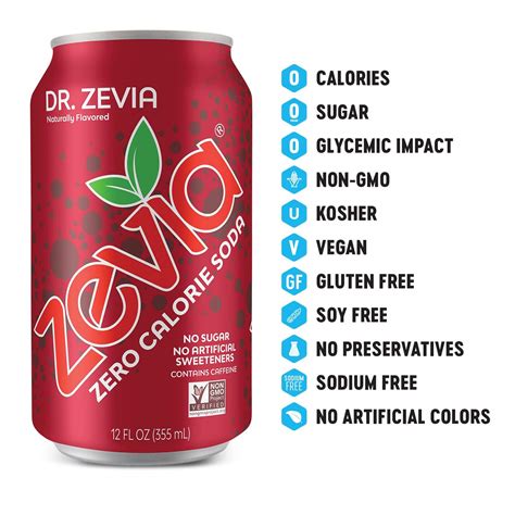 Buy Zevia Zero Calorie Soda Rainbow Variety Pack 12 Ounce Cans Pack