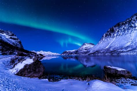 Sky Night Winter Iceland Northern Lights Hd Wallpaper