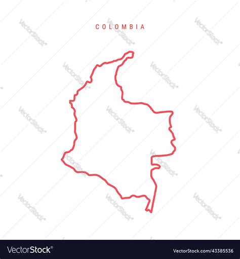 Colombia Editable Outline Map Royalty Free Vector Image