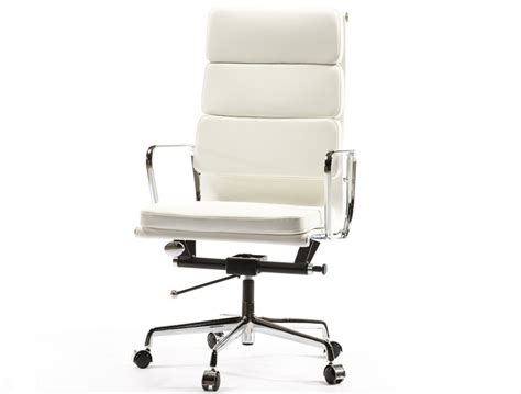 Eames Style EA219 - High Back Soft Pad -White Leather Office Chair