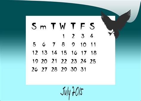 Calendar July 2015 Free Stock Photo Public Domain Pictures