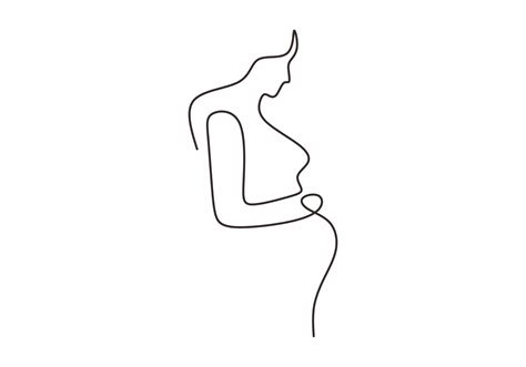 Continuous Line Drawing Of Happy Pregnant Woman 3410117 Vector Art At
