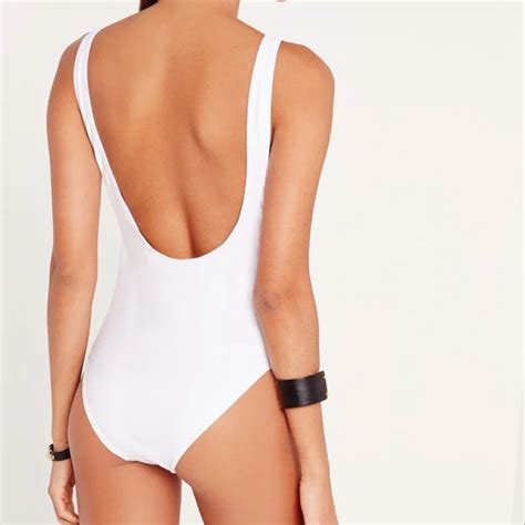 Missguided Swim Missguided White High Leg Drop Side Boob One Piece