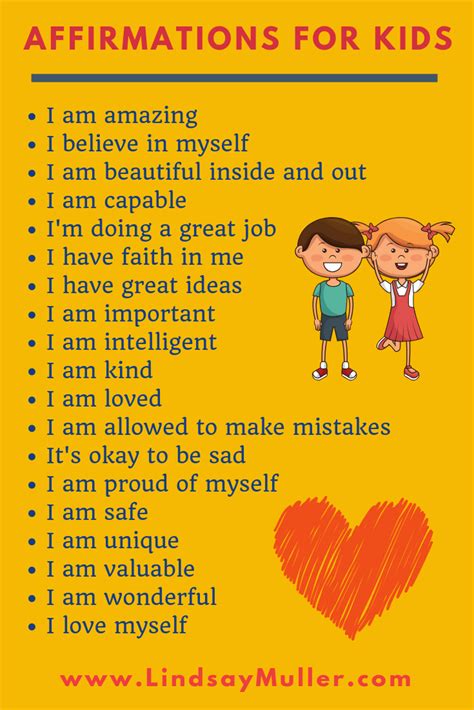 Affirmations For Kids Affirmations For Kids Positive Affirmations