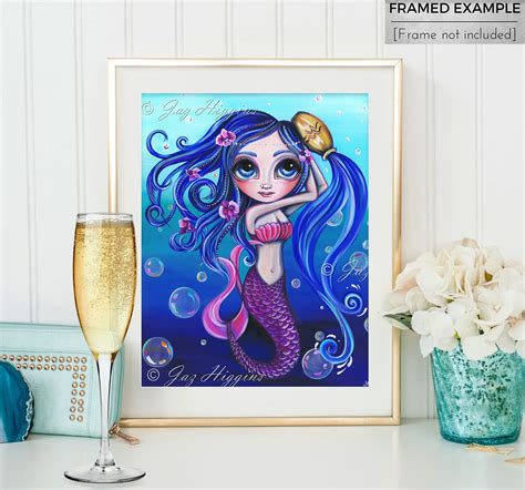 Art Print Aquarius Zodiac Mermaid By Jaz Higgins A By Jazhiggins