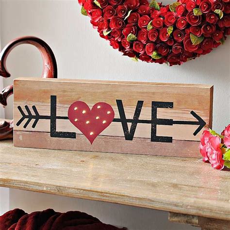 Pre Lit Wooden Love Sign From Kirklands Valentine Wood Crafts