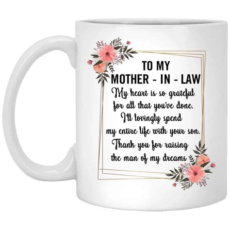 To My Mother In Law My Heart Is So Grateful Coffee Mug Decorations Gifts In Mugs From Home