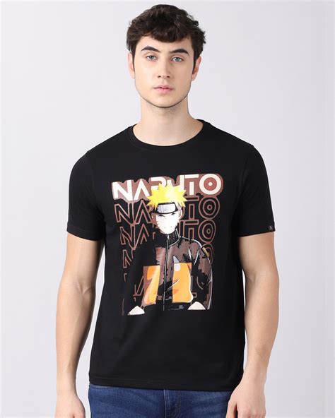 Buy Mens Black Anime Naruto Uzumaki Graphic Printed T Shirt Online At